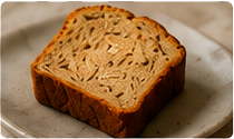 Slice of banana bread on a plate