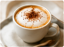 Cappuccino topped with cocoa dusting