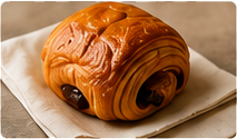 Chocolate pastry on a folded napkin